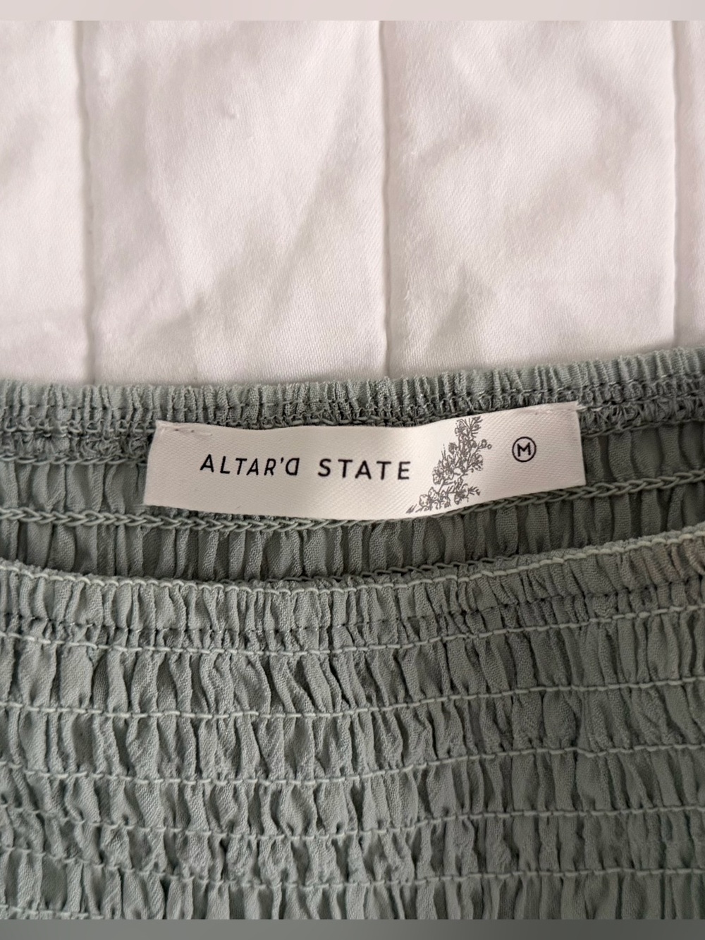 Altar’d State Tiered Sage Green Mini Dress - Picture 3 of 5